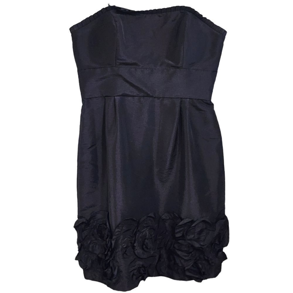 Max and Cleo Mini Dress 12 black strapless sweetheart neck Party Event Holiday